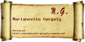 Marianovits Gergely névjegykártya